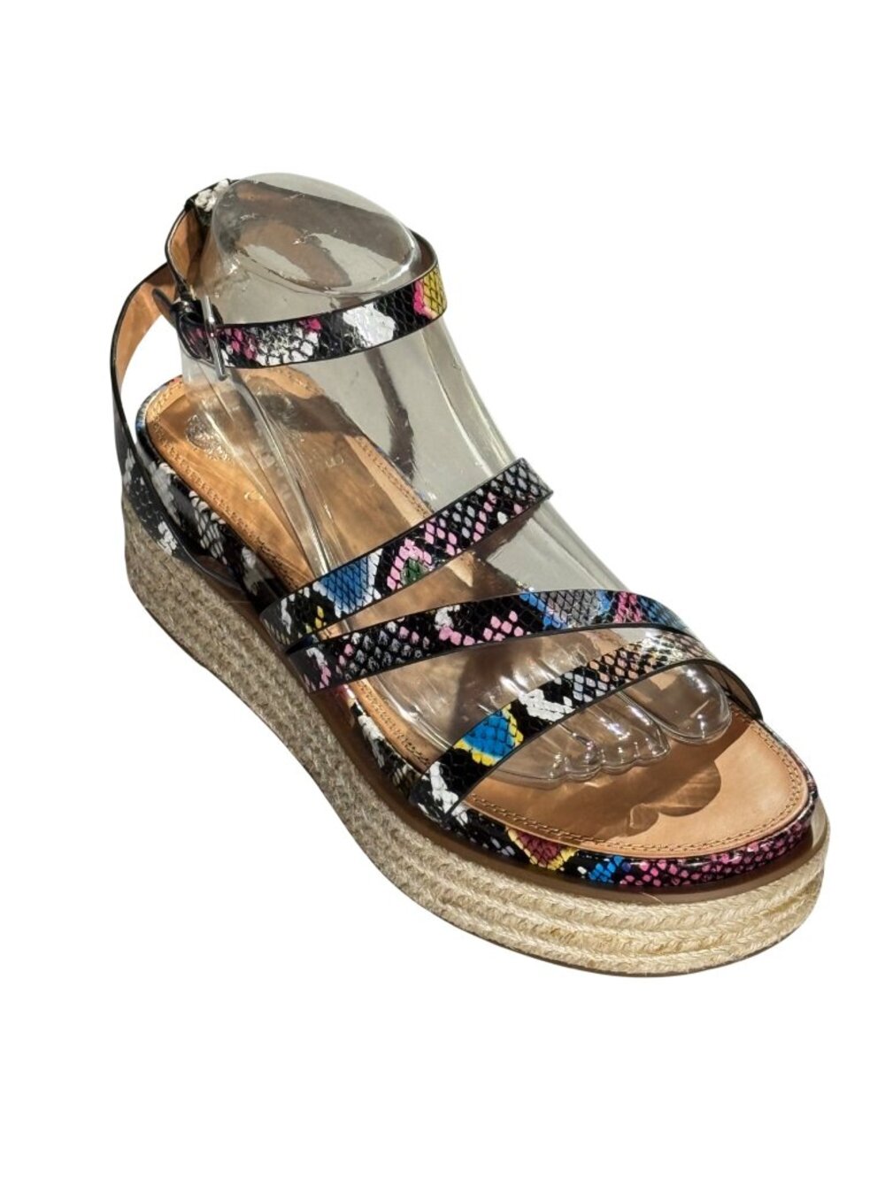 Vince Camuto Aevie Womens Multi-Color Snake Print Espadrille Platform Sandals Si